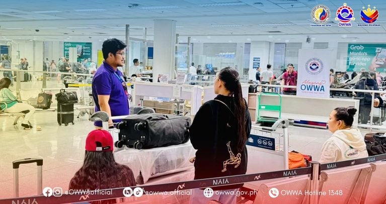 ofws arriving from flight can get owwa assistance from desk